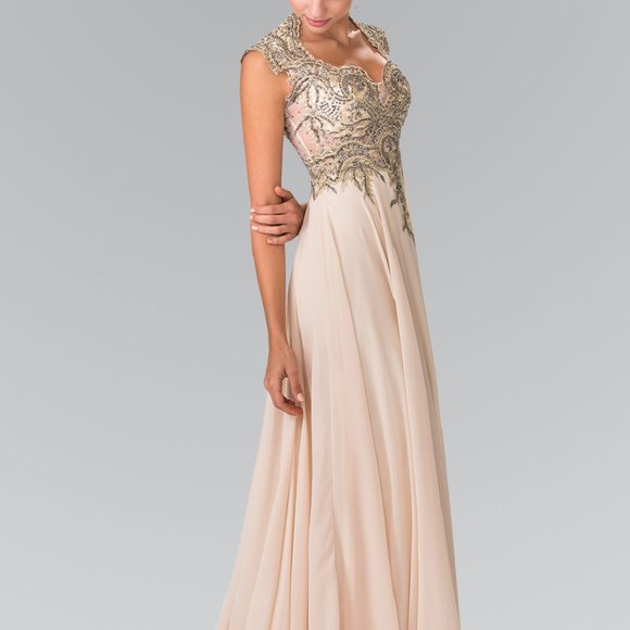 Scoop Neck A-Line Shape Evening Dress GSGL2229